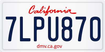 CA license plate 7LPU870