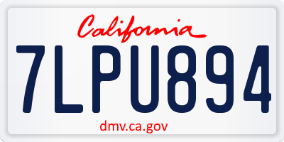 CA license plate 7LPU894