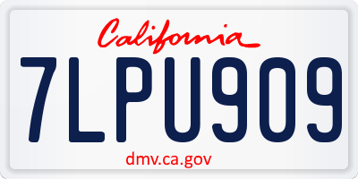 CA license plate 7LPU909