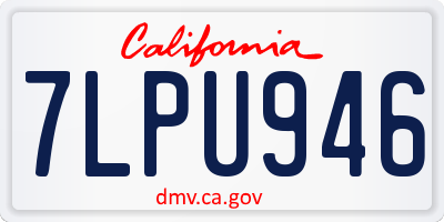 CA license plate 7LPU946
