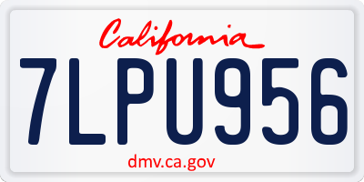 CA license plate 7LPU956