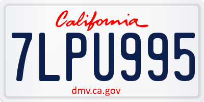 CA license plate 7LPU995