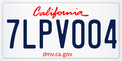 CA license plate 7LPV004