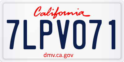 CA license plate 7LPV071