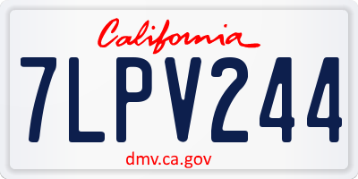 CA license plate 7LPV244
