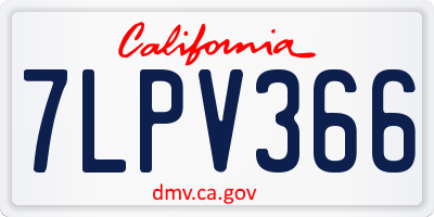 CA license plate 7LPV366