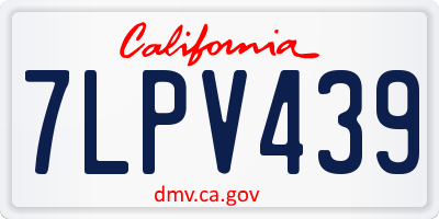 CA license plate 7LPV439