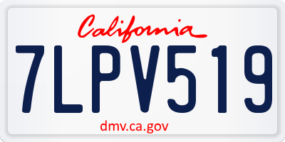 CA license plate 7LPV519