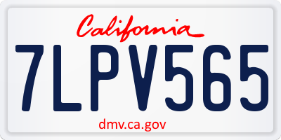 CA license plate 7LPV565