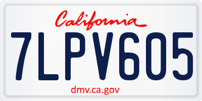 CA license plate 7LPV605