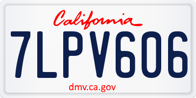 CA license plate 7LPV606