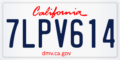 CA license plate 7LPV614