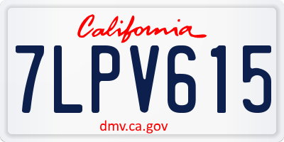 CA license plate 7LPV615