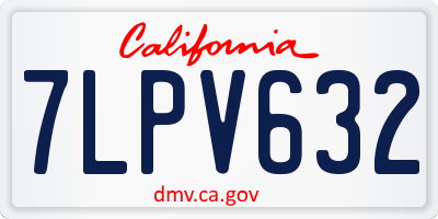 CA license plate 7LPV632