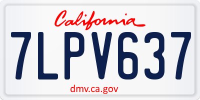 CA license plate 7LPV637