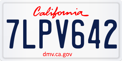 CA license plate 7LPV642
