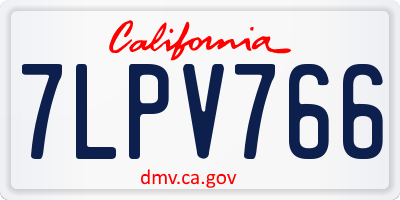 CA license plate 7LPV766