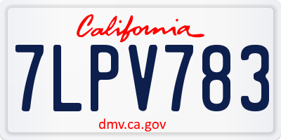 CA license plate 7LPV783