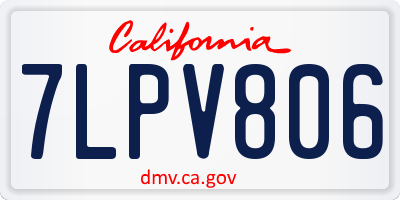 CA license plate 7LPV806