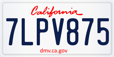 CA license plate 7LPV875