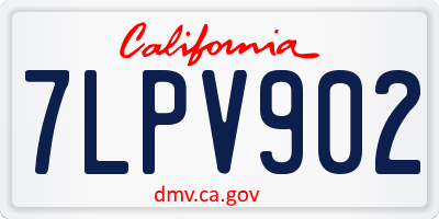 CA license plate 7LPV902