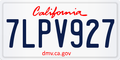 CA license plate 7LPV927