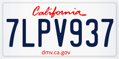 CA license plate 7LPV937