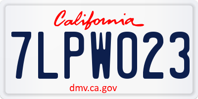 CA license plate 7LPW023