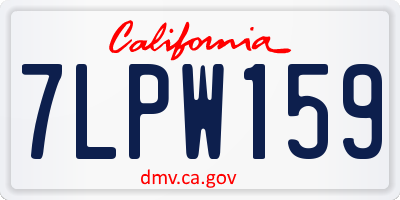 CA license plate 7LPW159