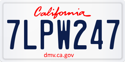 CA license plate 7LPW247