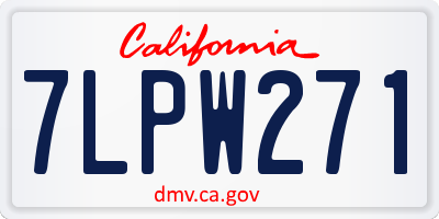 CA license plate 7LPW271