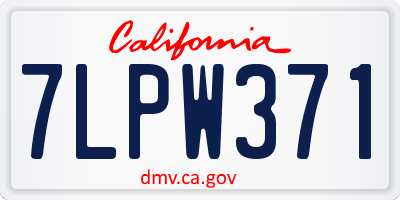 CA license plate 7LPW371
