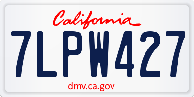 CA license plate 7LPW427