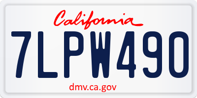 CA license plate 7LPW490
