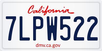 CA license plate 7LPW522
