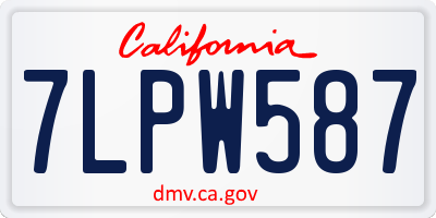 CA license plate 7LPW587