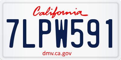 CA license plate 7LPW591