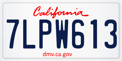 CA license plate 7LPW613
