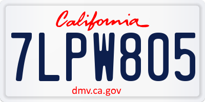 CA license plate 7LPW805