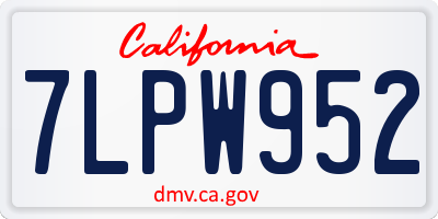 CA license plate 7LPW952