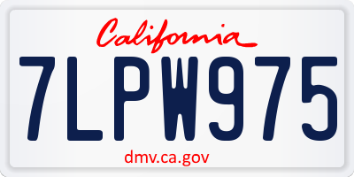 CA license plate 7LPW975