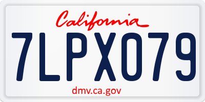 CA license plate 7LPX079