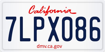 CA license plate 7LPX086