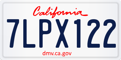 CA license plate 7LPX122