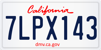 CA license plate 7LPX143