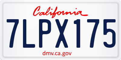 CA license plate 7LPX175