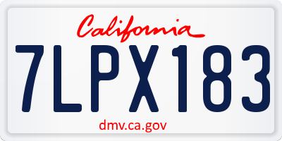 CA license plate 7LPX183