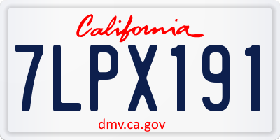 CA license plate 7LPX191
