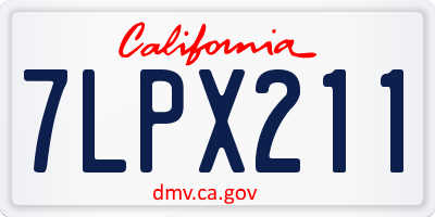 CA license plate 7LPX211