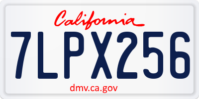 CA license plate 7LPX256